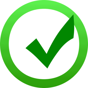 A big tick to indicate compliance