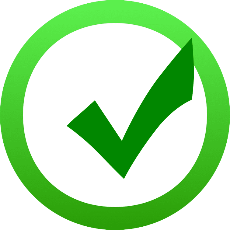 A big tick to indicate compliance