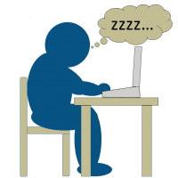 Someone falling asleep on a video conference