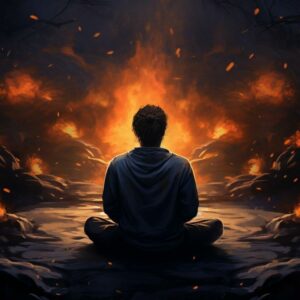 Introvert contemplating