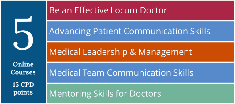 List of courses in The Locum Career Progression Pack