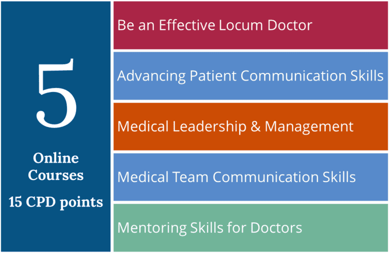 List of courses in The Locum Career Progression Pack