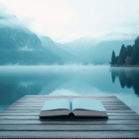 Book awaiting reflective notes by a doctor