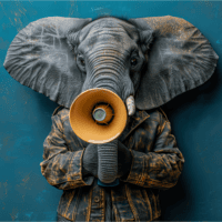Elephant with a megaphone