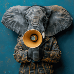 Elephant with a megaphone